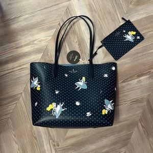 NWT Kate Spade x Disney Alice in Wonderland Tote Bag with Matching Wristlet